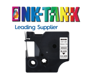 Compatible 45022 Label Tape Black on Silver for DYMO LabelManager