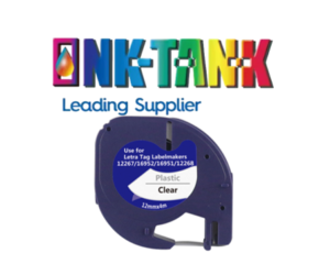 DYMO LetraTag 16952 Black on Clear Compatible Adhesive Thermal Paper Label Tape