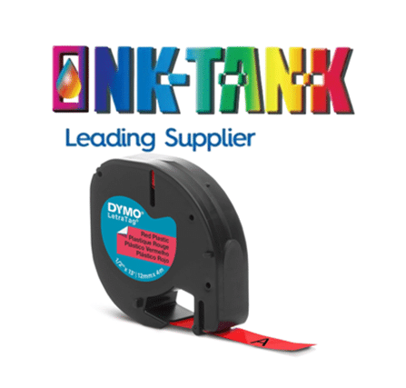Compatible DYMO 91203 Black on Red 12mm x 4m LetraTag Label