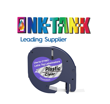DYMO LetraTag 12268 Black on Clear Compatible Adhesive Thermal Paper Label Tape