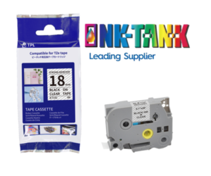 Compatible Stencil Tapes STe141 Black on Clear 18mm for Brother
