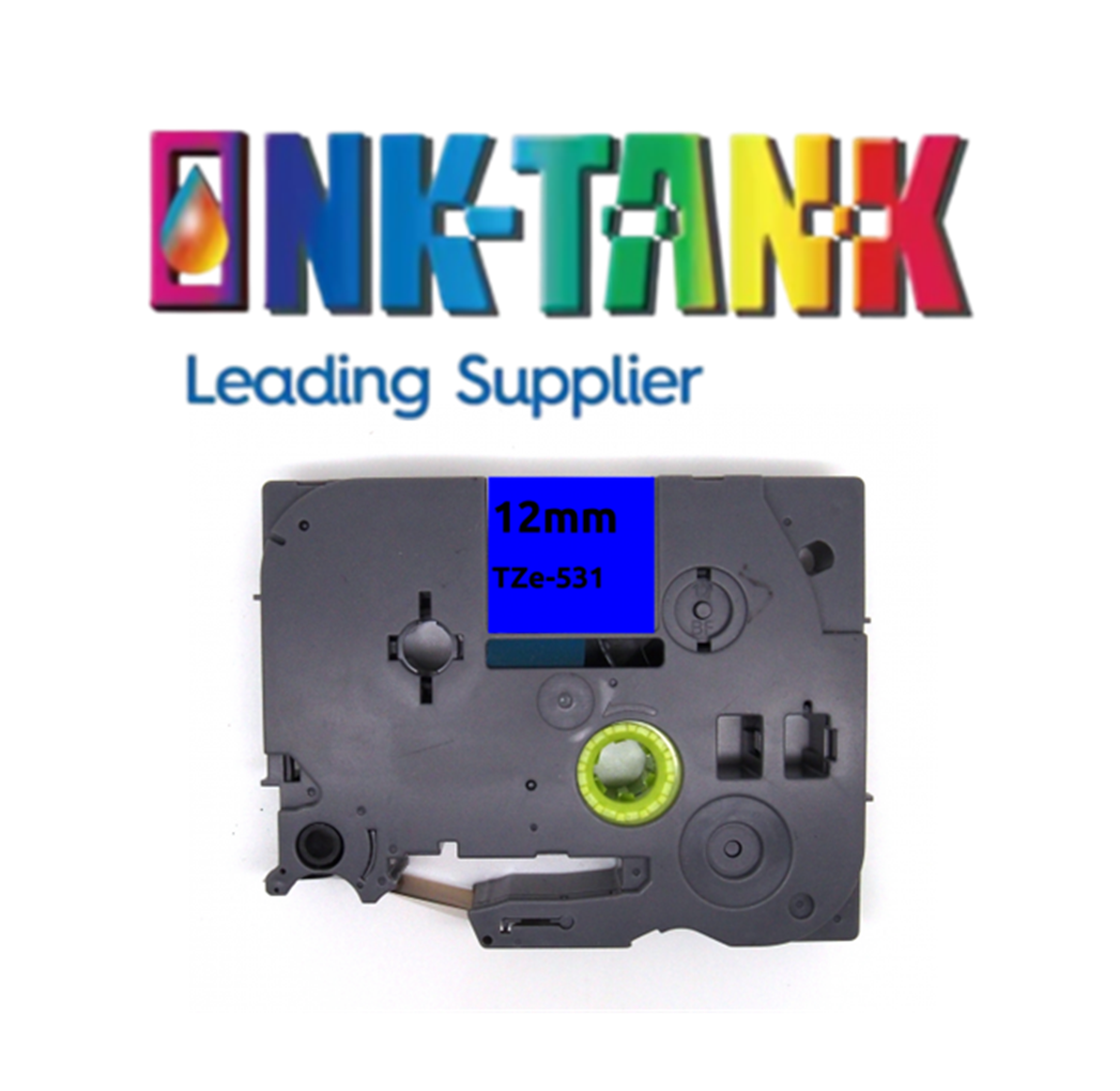 Tz531 Tze531 Tze 531 Black on Blue Laminated P-touch Label Tape