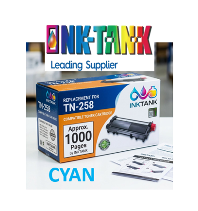 Brother TN258 Cyan Compatible Toner Cartridge 1000 pages Brother TN258 Cyan Compatible Toner Cartridge 1000 pages